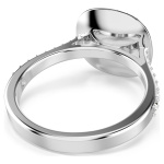 Una Angelic halo ring Cushion cut, White, Rhodium plated